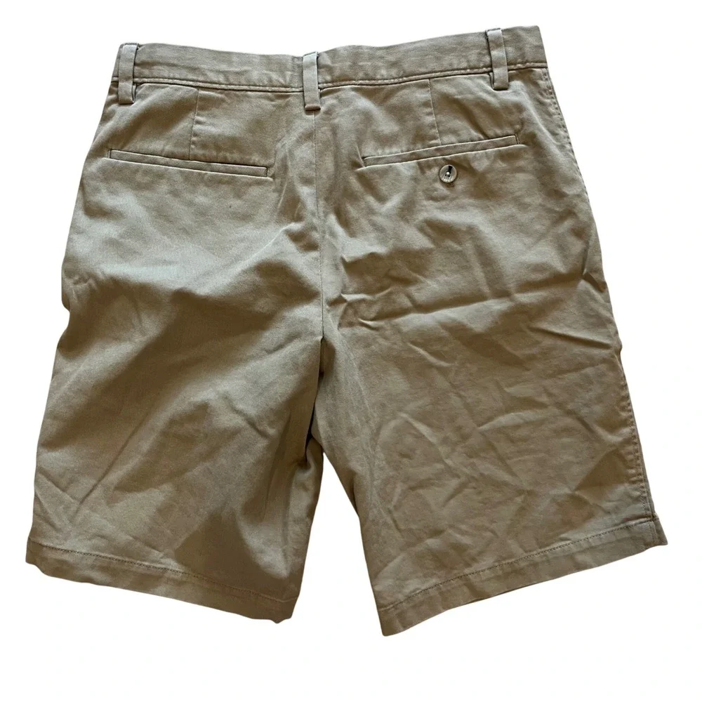 Banana Republic Aiden Short Mens 30 Khaki Tan Flat‎ Front Cotton Twill Chino 9